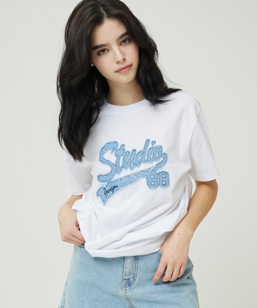AWESOME STUDIO(オーサムスタジオ)の「スタジオデニムパッチ半袖Tシャツホワイト(Tシャツ/カットソー・レディース・その他・FREE)」の5枚目の写真