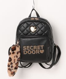 SecretDoor | ［Secret Door シークレットドア］ハートモチーフ レオパード ファー チャーム付き 合皮レザー キルティング ミニリュック(バックパック/リュック)