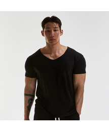 RVD（アールブイディー）の「テンセルモーダルワイドUネックマッスルフィット半袖Tシャツ（ブラック）（Tシャツ/カットソー）」