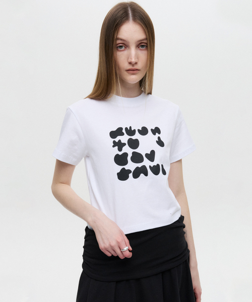 DNSR WOMEN(ディーエヌエスアールウーマン)の「シェイプクロップTシャツホワイト(Tシャツ/カットソー・レディース・その他・OS)」の2枚目の写真
