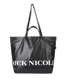NICOLE LEATHER SHOPPER BAG_BLACK