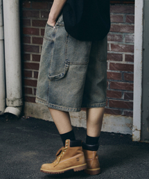 ANOLORCODE（アノローコード）の「センシブルカーペンター ハーフデニムパンツ (グリーンブルー)（その他パンツ）」