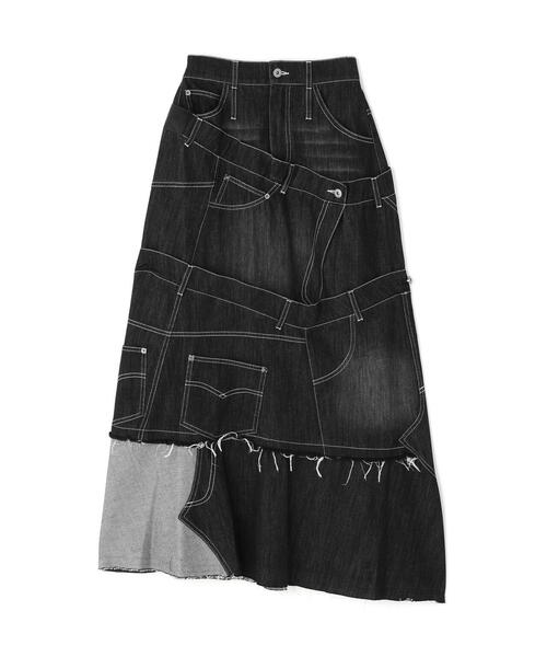 AULA AILA（アウラアイラ）の「AULA AILA/アウラアイラ/別注デニムリメイクスカート（スカート・レディース・ブラック/ブルー・1/0）」の5枚目の写真