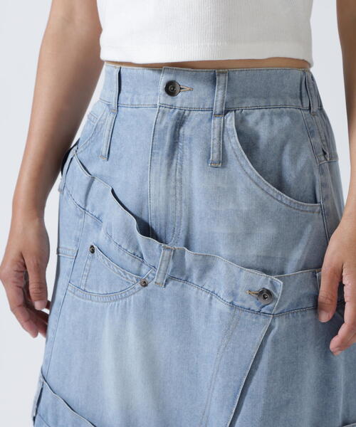 AULA AILA（アウラアイラ）の「AULA AILA/アウラアイラ/別注デニムリメイクスカート（スカート・レディース・ブラック/ブルー・1/0）」の11枚目の写真