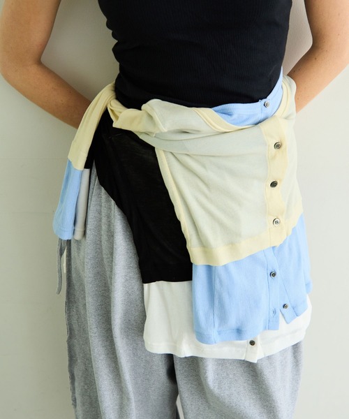 MAISON SPECIAL（メゾンスペシャル）の「【PRE-ORDER】2WAY Neck Bicolor Comfort Top/2WAYネックバイカラーコンフィートップ（その他トップス・レディース・ライトグレー/イエロー/オレンジ/ブラック・FREE）」の3枚目の写真