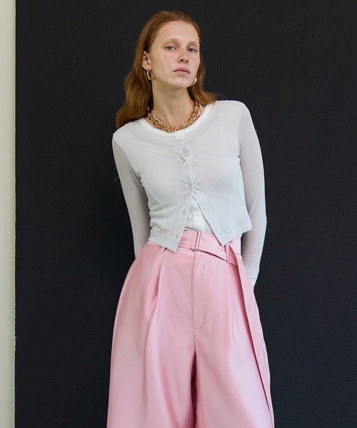 MAISON SPECIAL（メゾンスペシャル）の「【PRE-ORDER】2WAY Neck Bicolor Comfort Top/2WAYネックバイカラーコンフィートップ（その他トップス・レディース・ライトグレー/イエロー/オレンジ/ブラック・FREE）」の12枚目の写真