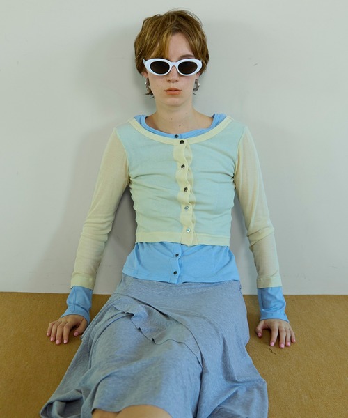 MAISON SPECIAL（メゾンスペシャル）の「【PRE-ORDER】2WAY Neck Bicolor Comfort Top/2WAYネックバイカラーコンフィートップ（その他トップス・レディース・ライトグレー/イエロー/オレンジ/ブラック・FREE）」の14枚目の写真