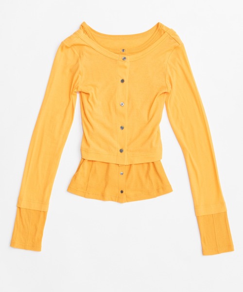 MAISON SPECIAL（メゾンスペシャル）の「【PRE-ORDER】2WAY Neck Bicolor Comfort Top/2WAYネックバイカラーコンフィートップ（その他トップス・レディース・ライトグレー/イエロー/オレンジ/ブラック・FREE）」の15枚目の写真