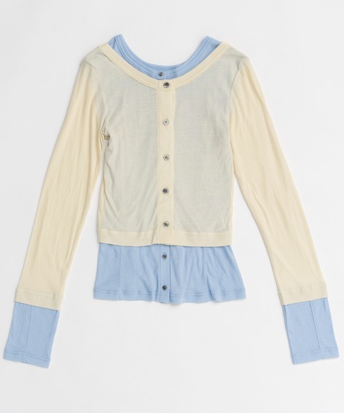 MAISON SPECIAL（メゾンスペシャル）の「【PRE-ORDER】2WAY Neck Bicolor Comfort Top/2WAYネックバイカラーコンフィートップ（その他トップス・レディース・ライトグレー/イエロー/オレンジ/ブラック・FREE）」の5枚目の写真