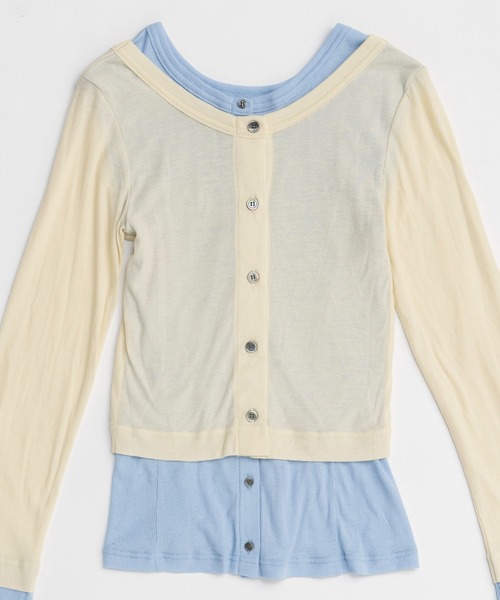 MAISON SPECIAL（メゾンスペシャル）の「【PRE-ORDER】2WAY Neck Bicolor Comfort Top/2WAYネックバイカラーコンフィートップ（その他トップス・レディース・ライトグレー/イエロー/オレンジ/ブラック・FREE）」の7枚目の写真