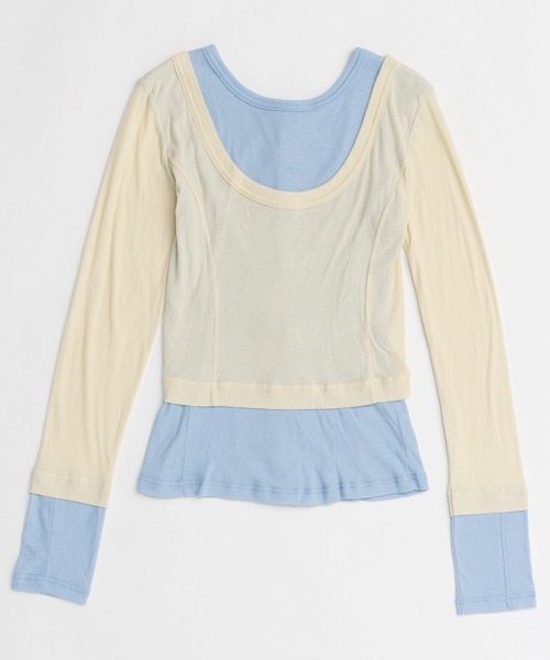 MAISON SPECIAL（メゾンスペシャル）の「【PRE-ORDER】2WAY Neck Bicolor Comfort Top/2WAYネックバイカラーコンフィートップ（その他トップス・レディース・ライトグレー/イエロー/オレンジ/ブラック・FREE）」の9枚目の写真