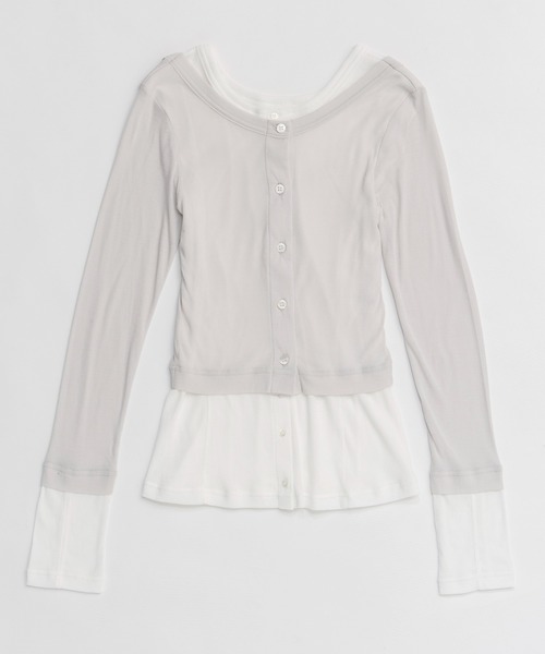 MAISON SPECIAL（メゾンスペシャル）の「【PRE-ORDER】2WAY Neck Bicolor Comfort Top/2WAYネックバイカラーコンフィートップ（その他トップス・レディース・ライトグレー/イエロー/オレンジ/ブラック・FREE）」の16枚目の写真