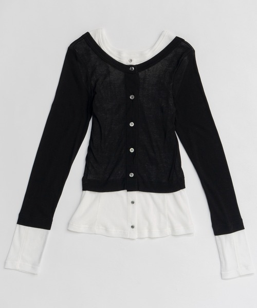 MAISON SPECIAL（メゾンスペシャル）の「【PRE-ORDER】2WAY Neck Bicolor Comfort Top/2WAYネックバイカラーコンフィートップ（その他トップス・レディース・ライトグレー/イエロー/オレンジ/ブラック・FREE）」の17枚目の写真