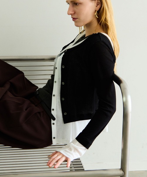 PRE-ORDER】2WAY Neck Bicolor Comfort Top/2WAYネックバイカラー