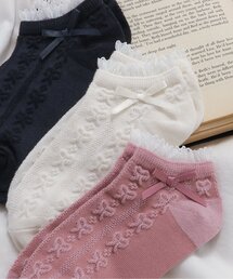 apres les cours | リボン編み柄ショートソックス(ソックス/靴下)