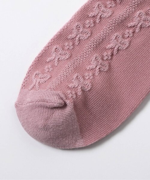 apres les cours(アプレレクール)の「リボン編み柄ショートソックス(ソックス/靴下・キッズ・サーモンピンク/アイボリー/ネイビー・21/18/15 /12)」の11枚目の写真