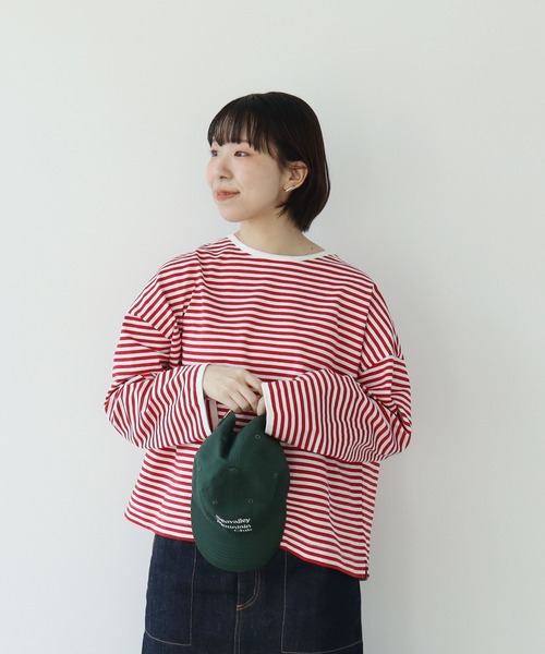 PAR ICI（パーリッシィ）の「ボーダー配色バインダー 長袖BIGカットソー【BASIC COLOR】（Tシャツ/カットソー・レディース・ネイビー/ブルー/レッド・FREE）」の3枚目の写真