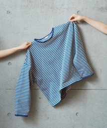 PAR ICI | ボーダー配色バインダー 長袖BIGカットソー【BASIC COLOR】(Tシャツ/カットソー)