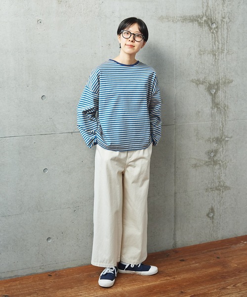 PAR ICI（パーリッシィ）の「ボーダー配色バインダー 長袖BIGカットソー【BASIC COLOR】（Tシャツ/カットソー・レディース・ネイビー/ブルー/レッド・FREE）」の11枚目の写真