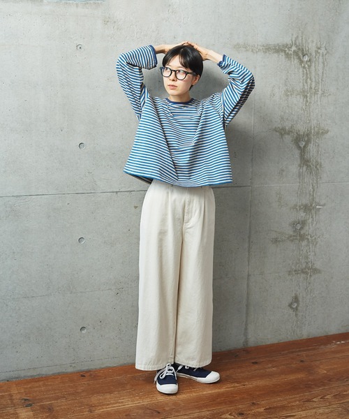 PAR ICI（パーリッシィ）の「ボーダー配色バインダー 長袖BIGカットソー【BASIC COLOR】（Tシャツ/カットソー・レディース・ネイビー/ブルー/レッド・FREE）」の12枚目の写真