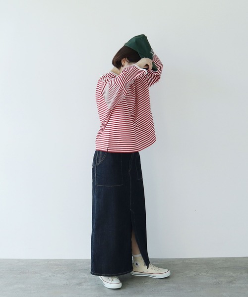 PAR ICI（パーリッシィ）の「ボーダー配色バインダー 長袖BIGカットソー【BASIC COLOR】（Tシャツ/カットソー・レディース・ネイビー/ブルー/レッド・FREE）」の22枚目の写真