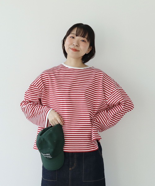 PAR ICI（パーリッシィ）の「ボーダー配色バインダー 長袖BIGカットソー【BASIC COLOR】（Tシャツ/カットソー・レディース・ネイビー/ブルー/レッド・FREE）」の14枚目の写真