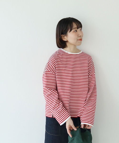 PAR ICI（パーリッシィ）の「ボーダー配色バインダー 長袖BIGカットソー【BASIC COLOR】（Tシャツ/カットソー・レディース・ネイビー/ブルー/レッド・FREE）」の19枚目の写真