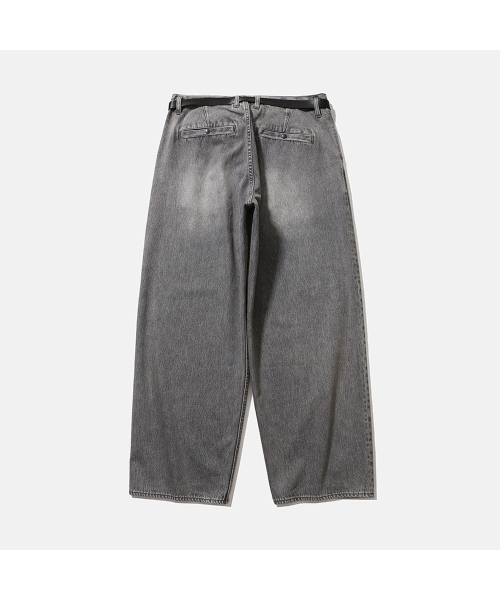 MOIF（モイフ）の「[AW25] WIDE BELTED DENIM PANTS / BLEACHED BLACK（デニムパンツ・メンズ・その他・3(L)/1(S)/2(M)）」の3枚目の写真