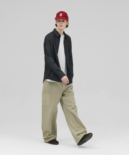 STENDS（ステンズ）の「[M~4XL] フローコットンシャツ_ディープチャコール（シャツ/ブラウス・メンズ・その他・LARGE/X-LARGE/XX-LARGE/XXX-LARGE/MEDIUM/XXXX-LARGE）」の3枚目の写真