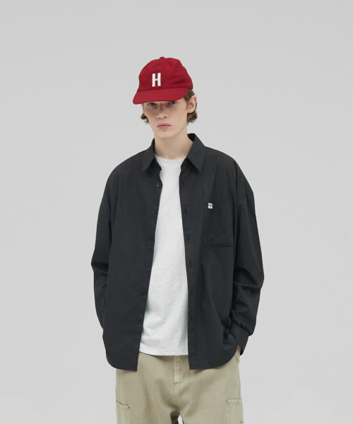 STENDS（ステンズ）の「[M~4XL] フローコットンシャツ_ディープチャコール（シャツ/ブラウス・メンズ・その他・LARGE/X-LARGE/XX-LARGE/XXX-LARGE/MEDIUM/XXXX-LARGE）」の5枚目の写真