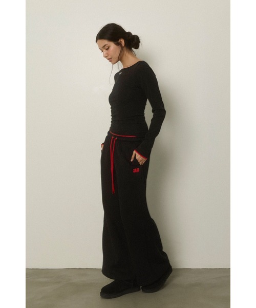 ALEXIA STAM（アリシアスタン）の「Wellness Contrast Logo Sweat Pants /ウェルネス 配色スウェットパンツ（スウェットパンツ・レディース・グレー/ブラック・S/M）」の19枚目の写真