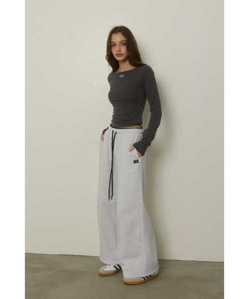 ALEXIA STAM（アリシアスタン）の「Wellness Contrast Logo Sweat Pants /ウェルネス 配色スウェットパンツ（スウェットパンツ・レディース・グレー/ブラック・S/M）」の3枚目の写真