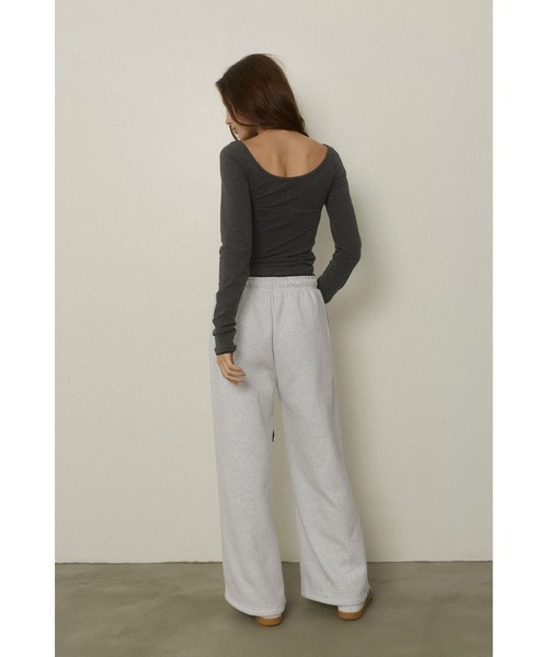 ALEXIA STAM（アリシアスタン）の「Wellness Contrast Logo Sweat Pants /ウェルネス 配色スウェットパンツ（スウェットパンツ・レディース・グレー/ブラック・S/M）」の4枚目の写真