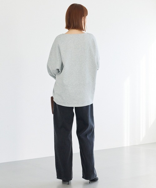 LAVEANGE(ラビアンジェ)の「袖パールコクーンプルオーバー│毎日着たくなる大人のきれいめカットソー/スリットスリーブ/ストレッチ/体型カバー/オフィスカジュアル(Tシャツ/カットソー・レディース・ブラック/オフホワイト/グレー・M/LL/3L/4L/5L)」の14枚目の写真