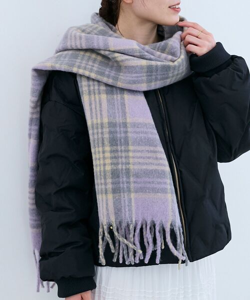 le.coeur blanc（ルクールブラン）の「チェック起毛ストール（ストール/ショール・レディース・パープル系その他2/ブルー系その他2・FREE）」の9枚目の写真