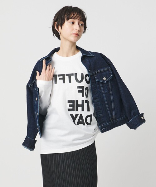 m's braque(エムズブラック)の「【別注】<m’s braque>OUTFIT OF THE DAY Tシャツ(Tシャツ/カットソー・レディース・ホワイト・M)」の1枚目の写真