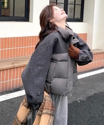 切り替えスタンド中綿ジャケット