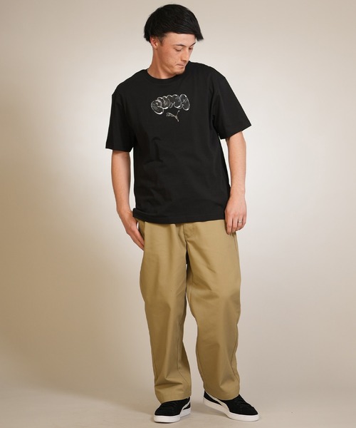 PUMA(プーマ)の「PUMA/プーマ メンズ 半袖 Tシャツ ロゴ バルーンプリント 636798(Tシャツ/カットソー・メンズ・ブラック/ホワイト・XL/L/M)」の8枚目の写真
