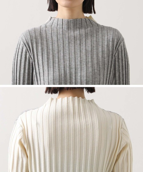 Gready Brilliant（グレディブリリアン）の「ウールリブトリコロールボトルネックニット（ニット/セーター・レディース・グレー系/ブラック系・FREE）」の21枚目の写真