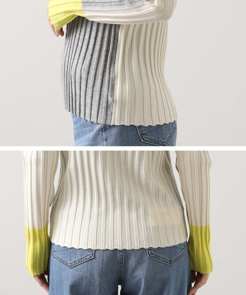 Gready Brilliant（グレディブリリアン）の「ウールリブトリコロールボトルネックニット（ニット/セーター・レディース・グレー系/ブラック系・FREE）」の22枚目の写真