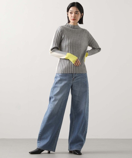 Gready Brilliant（グレディブリリアン）の「ウールリブトリコロールボトルネックニット（ニット/セーター・レディース・グレー系/ブラック系・FREE）」の11枚目の写真