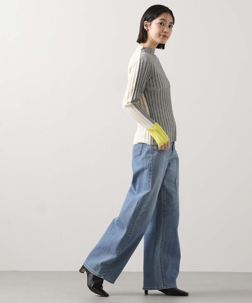 Gready Brilliant（グレディブリリアン）の「ウールリブトリコロールボトルネックニット（ニット/セーター・レディース・グレー系/ブラック系・FREE）」の12枚目の写真