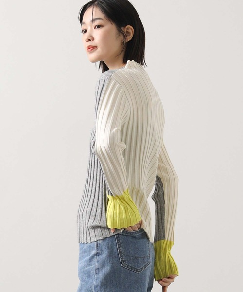 Gready Brilliant（グレディブリリアン）の「ウールリブトリコロールボトルネックニット（ニット/セーター・レディース・グレー系/ブラック系・FREE）」の16枚目の写真