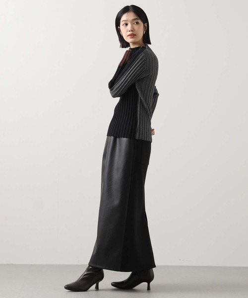 Gready Brilliant（グレディブリリアン）の「ウールリブトリコロールボトルネックニット（ニット/セーター・レディース・グレー系/ブラック系・FREE）」の4枚目の写真