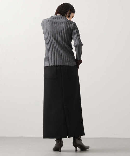 Gready Brilliant（グレディブリリアン）の「ウールリブトリコロールボトルネックニット（ニット/セーター・レディース・グレー系/ブラック系・FREE）」の5枚目の写真