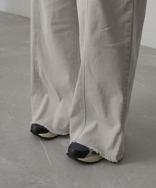 Floran（フローラン）の「ストレッチデニムワイドパンツ（デニムパンツ・レディース・グレー/ワンウォッシュ/ライトブルー/ピンク・FREE）」の8枚目の写真