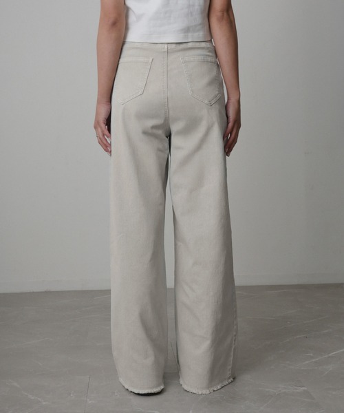 Floran（フローラン）の「ストレッチデニムワイドパンツ（デニムパンツ・レディース・グレー/ワンウォッシュ/ライトブルー/ピンク・FREE）」の7枚目の写真