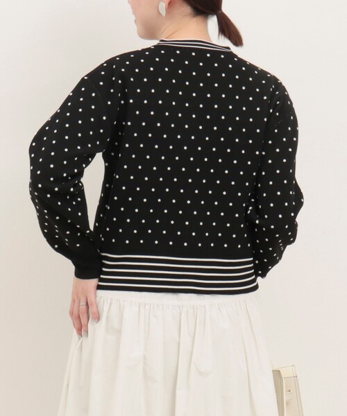 MICO COULIER（ミコクリエ）の「《セットアップ対応》エステルニットドットカーディガン（ニット/セーター・レディース・ライトグレー/ブラック・38）」の8枚目の写真