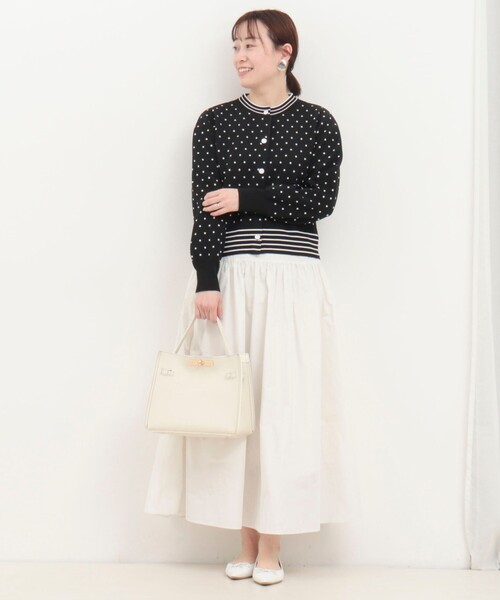 MICO COULIER（ミコクリエ）の「《セットアップ対応》エステルニットドットカーディガン（ニット/セーター・レディース・ライトグレー/ブラック・38）」の10枚目の写真