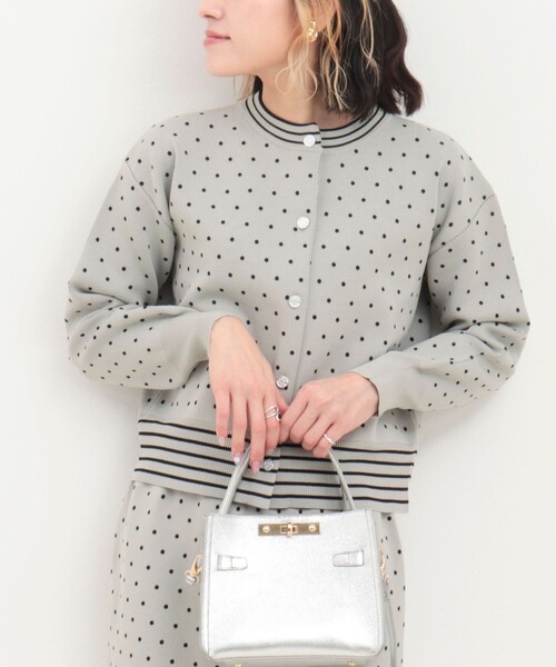 MICO COULIER（ミコクリエ）の「《セットアップ対応》エステルニットドットカーディガン（ニット/セーター・レディース・ライトグレー/ブラック・38）」の13枚目の写真